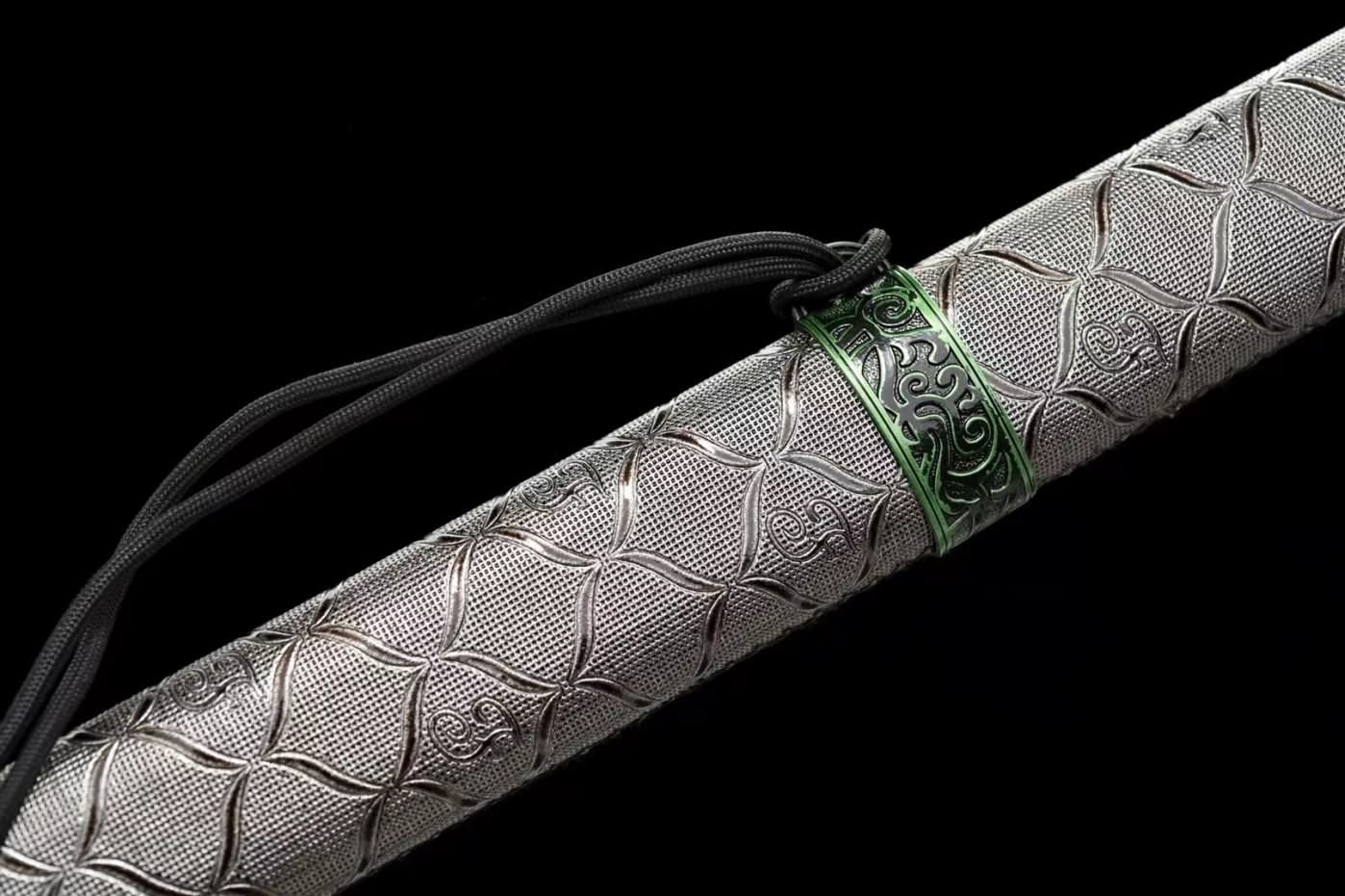 Black Gold dao Real,High Carbon Steel Blades,Faux Leather Scabbard