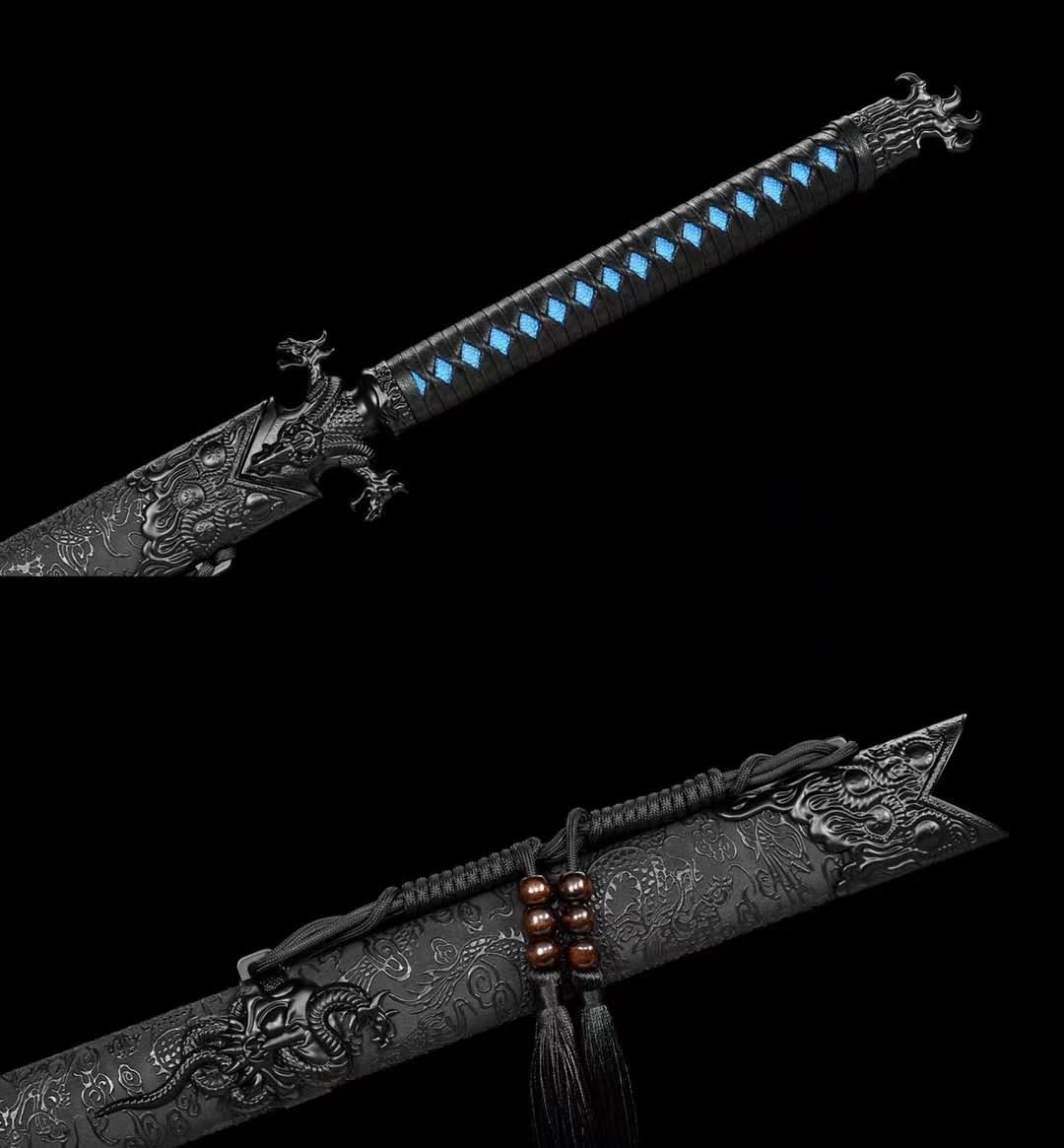 LOONGSWORD,chinese sword,Dragon Tang dao Sword,High Carbon Steel Blade,Alloy Fittings