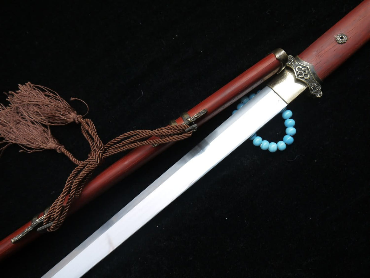 Tang dao/T10 High Carbon Steel/Redwood Scabbard/Brass fittings/Full Tang - Chinese sword shop