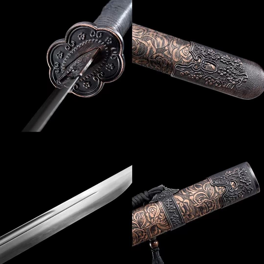 Qin Dao Sword Real High Carbon Steel Blade High Hardness Battle Ready,LOONGSWORD