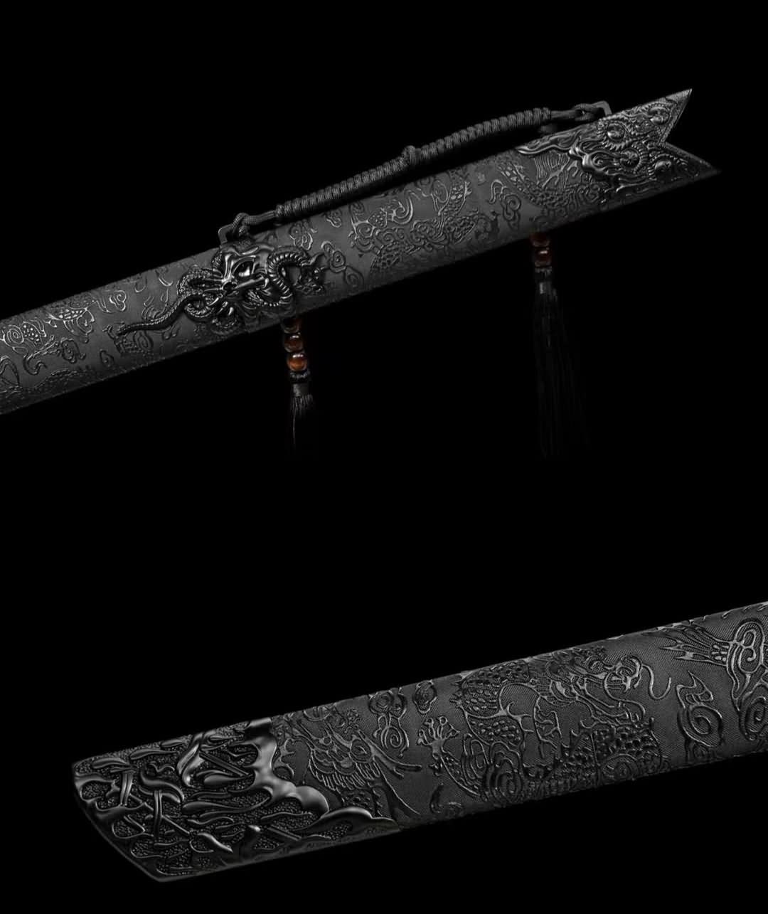 LOONGSWORD,Chinese Swords Real,Dragon Tang dao,Hand Forged High Carbon Steel red Blade,Alloy Fittings