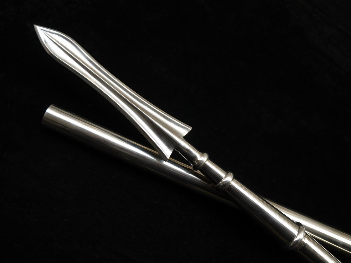 Tai chi Spear/Overall stainless steel Handmade/Two rod/lance - Chinese sword shop