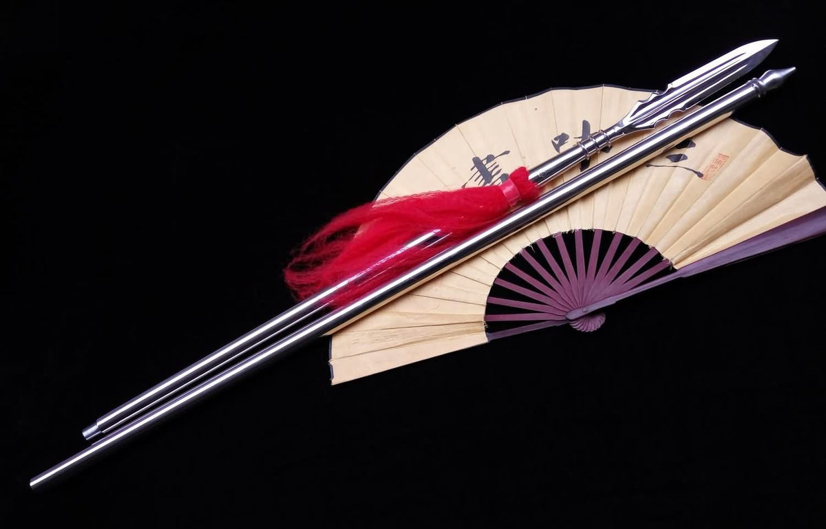 Chinese lance/Tai chi Spear/Overall stainless steel Handmade/Two - Chinese sword shop