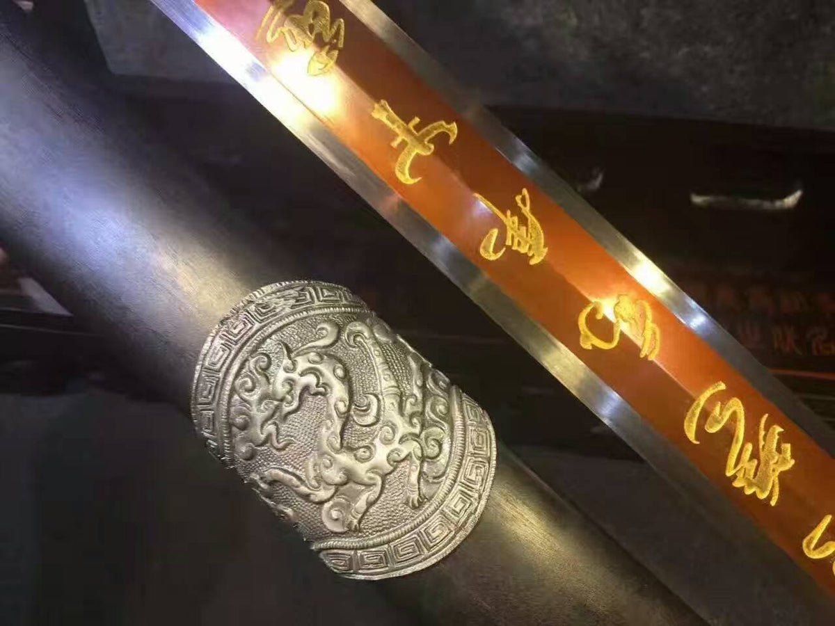 Zodiac sword,High carbon steel blade,Black wood,Alloy fittings - Chinese sword shop