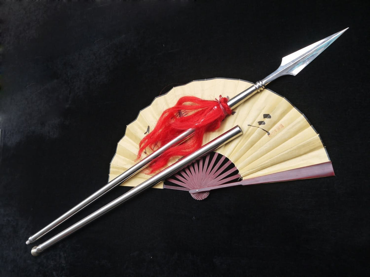 Pike Spear lance/Overall stainless steel production folding two rod - Chinese sword shop
