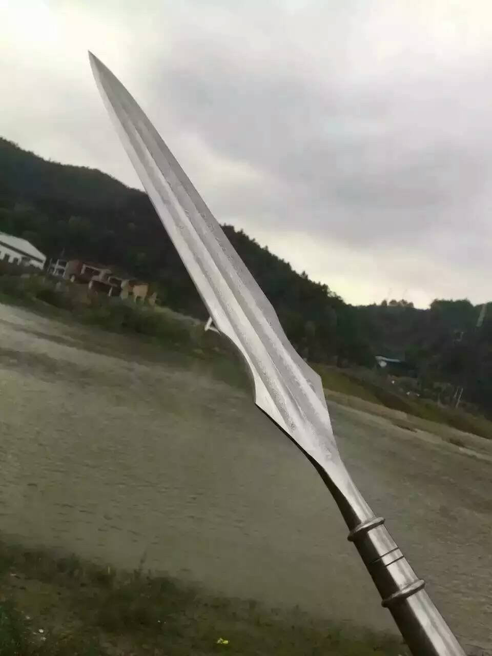 Chinese spears/Pike/Damascus steel blades/Stainless steel rod - Chinese sword shop