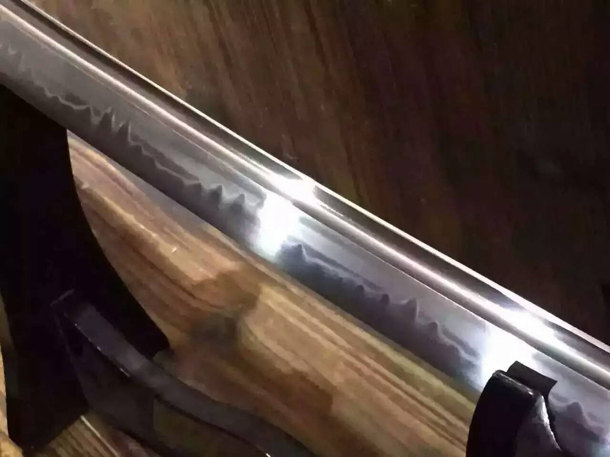 Nihontou Tachi/Katana/High carbon steel/Black wood,Alloy tosogu/Full tang - Chinese sword shop
