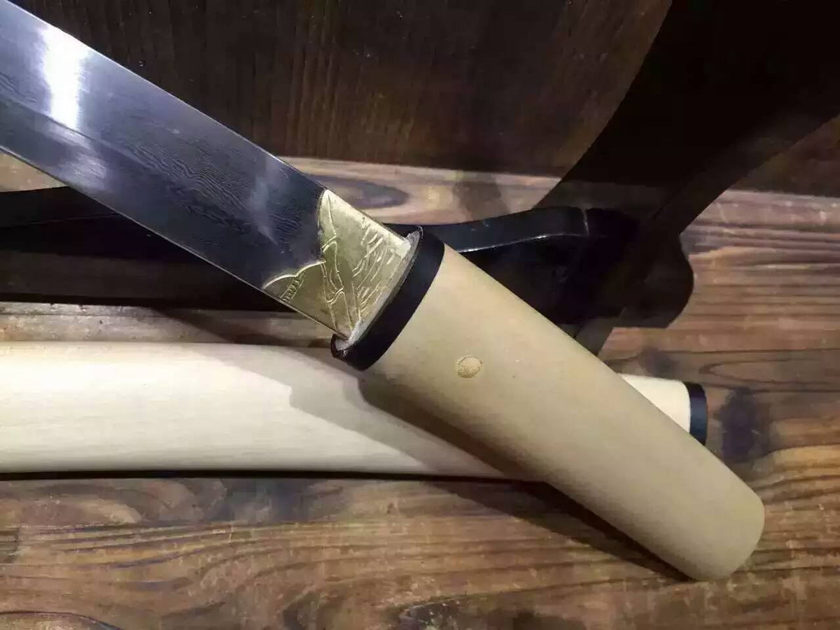 Wakizashi/Japanese sword/Damascus steel blade/Wood Scabbard/Length 20" - Chinese sword shop