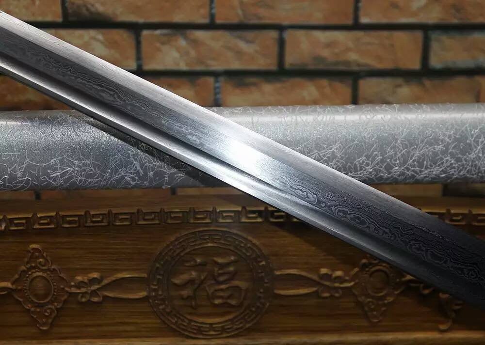 Ninja Sword Katana/Folding pattern steel blade/Solid wood scabbard/Alloy - Chinese sword shop