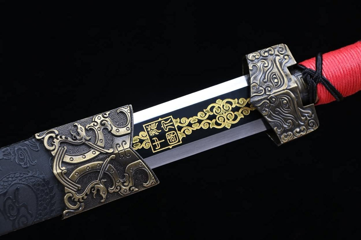 Lin Sword,Han Sword Real,Forged High Carbon Steel Etch Blade,Heat Tempered,Battle Ready,LOONGSWORD