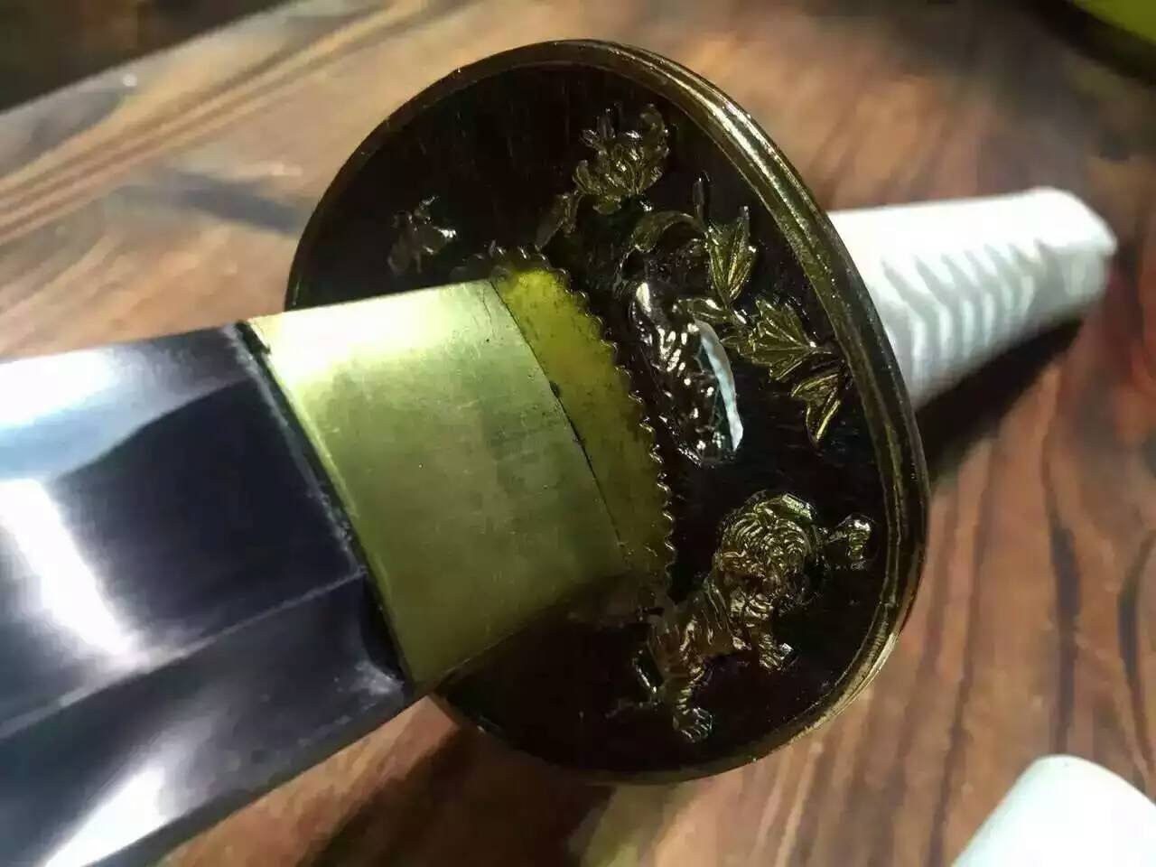 katana/Samurai sword/Medium carbon steel/Alloy fitted/Wood white paint Scabbard/Length 39" - Chinese sword shop