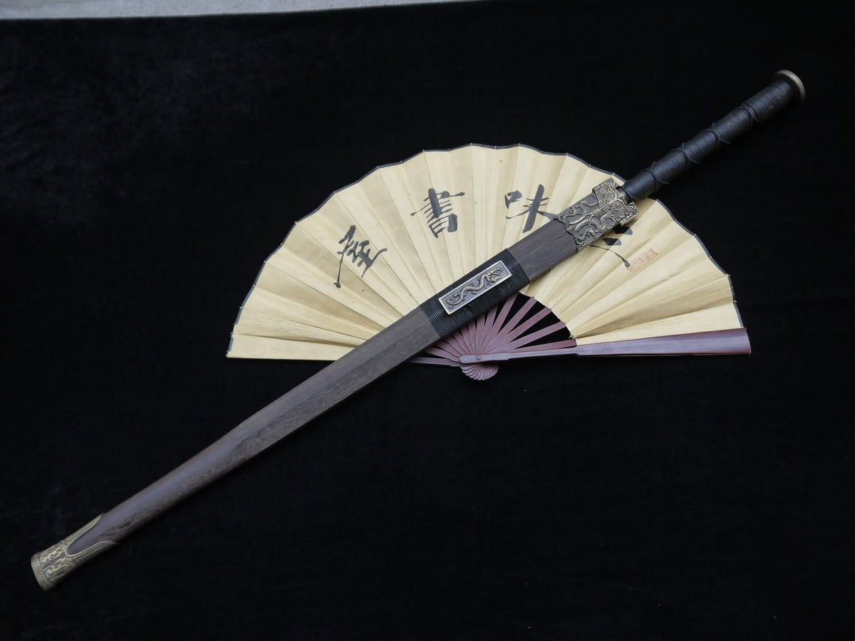 Han sword,Damascus steel Etching flame grain,Rosewood scabbard,Alloy - Chinese sword shop