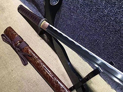Japanese katana/Samurai sword/Medium carbon steel/Wood paint Scabbard/Length 30" - Chinese sword shop