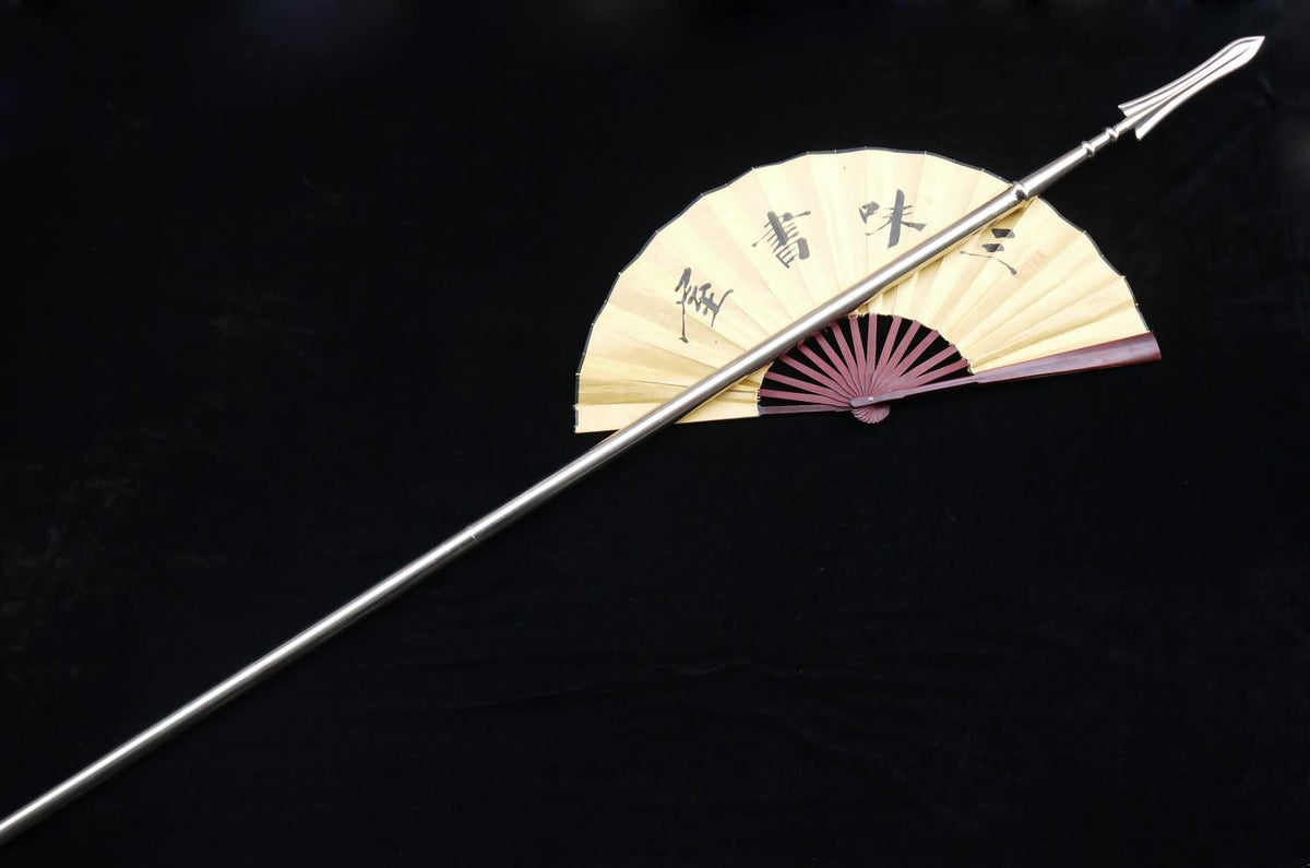 Tai chi Spear/Overall stainless steel Handmade/Two rod/lance - Chinese sword shop