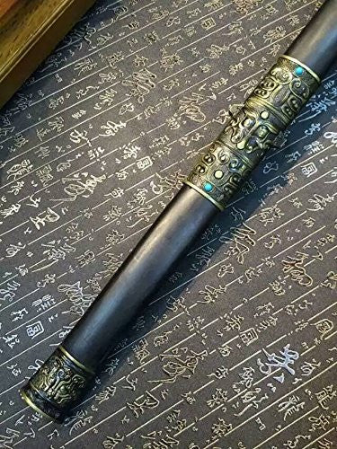 Fengyun jian/Damascus steel red blade/Black wood/Alloy handle/Length 35" - Chinese sword shop