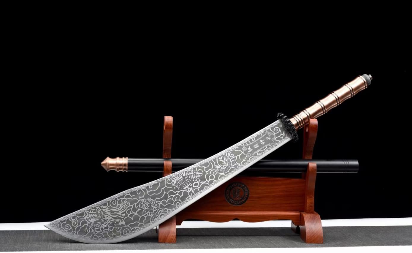 LOONGSWORD,Kwan dao,Guandao High Manganese Steel,Leather,chinese sword