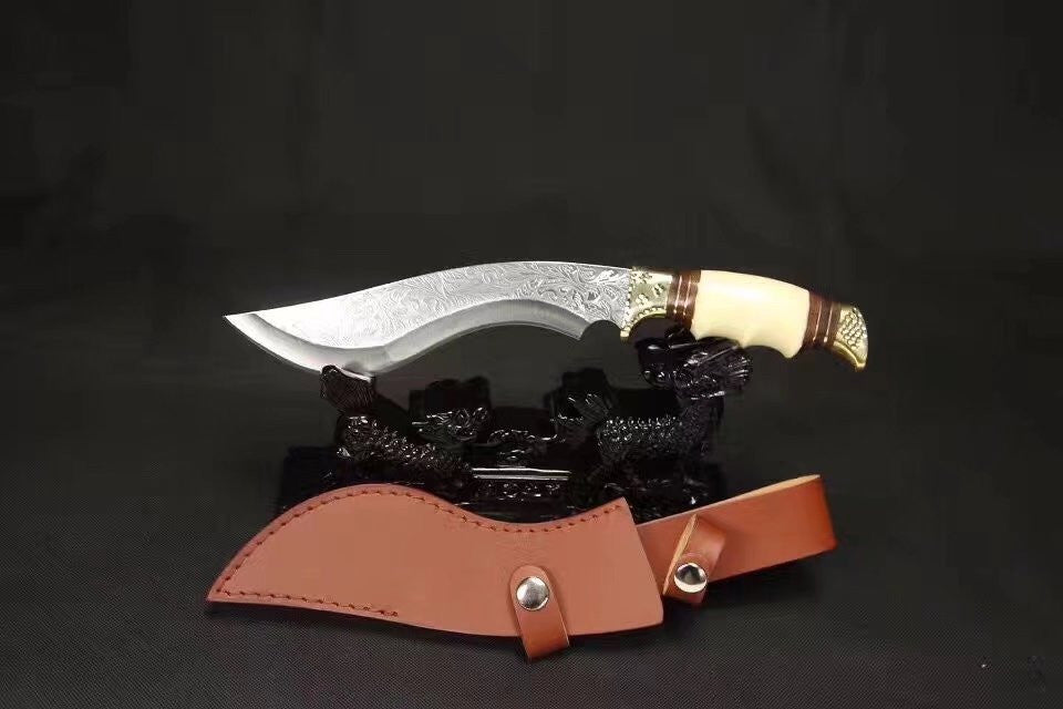 Hunting Folding Knives,Stainless steel blade,Leather scabbard,Length 11.8 inch - Chinese sword shop