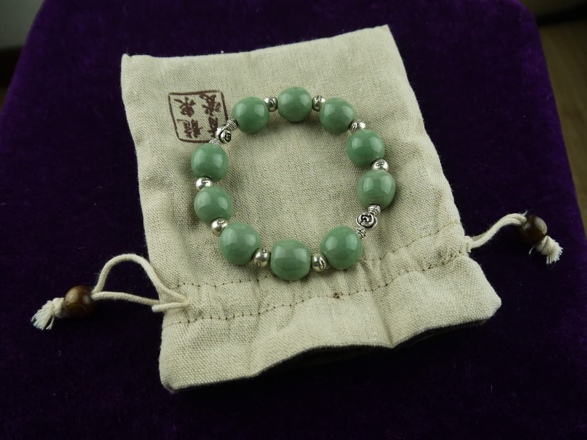 Longquan celadon Ge Kiln/Celadon bracelet/Swarovski no.1122 - Chinese sword shop