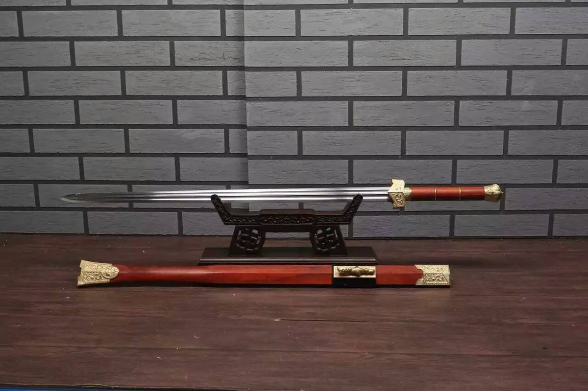 Han jian/Damascus steel/Redwood Scabbard/copper/Handmade/Full Tang - Chinese sword shop