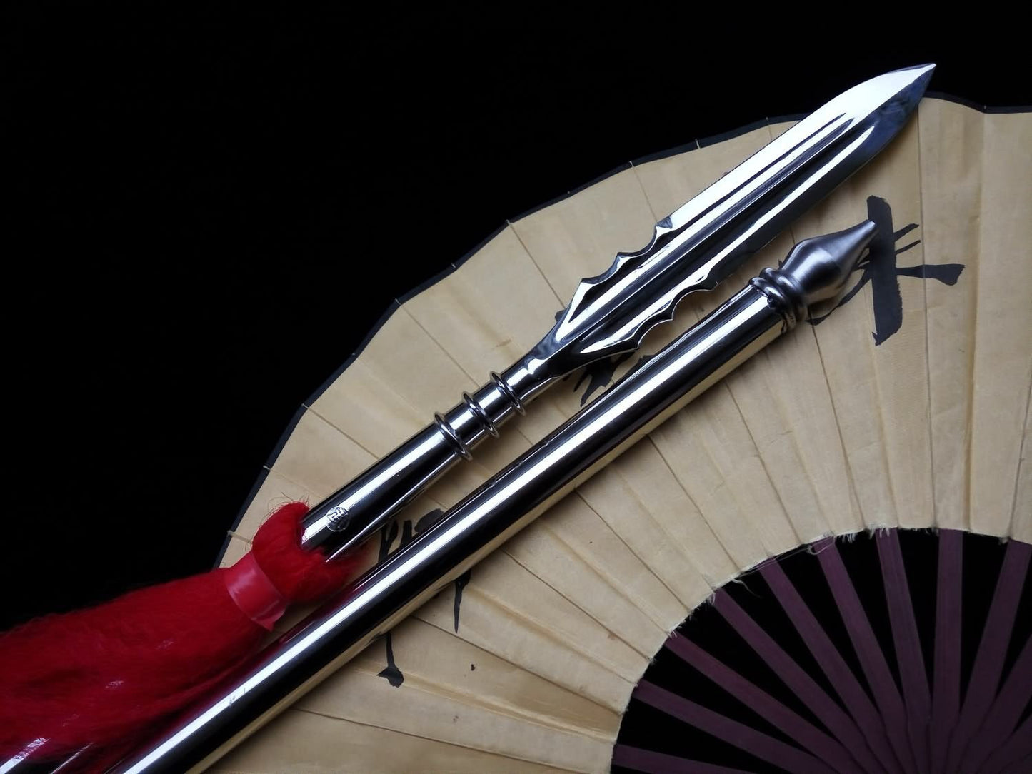 Chinese lance/Tai chi Spear/Overall stainless steel Handmade/Two - Chinese sword shop