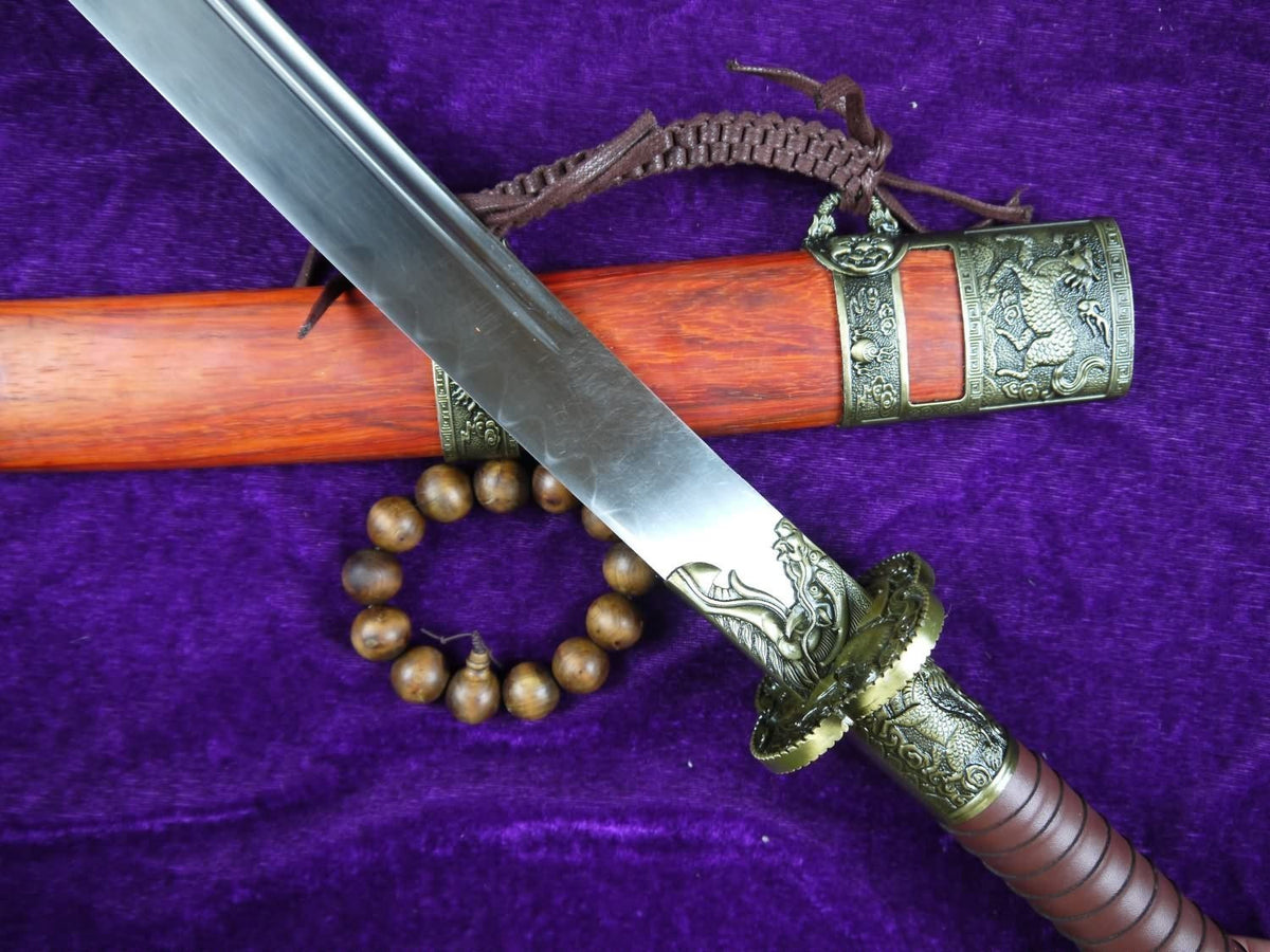 Kangxi sabers,High carbon steel,Alloy fittings,Redwood scabbard - Chinese sword shop