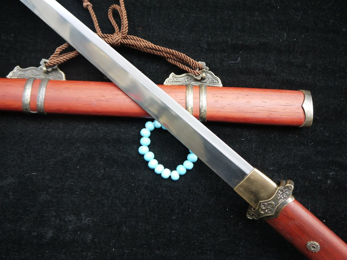Tang dao/T10 High Carbon Steel/Redwood Scabbard/Brass fittings/Full Tang - Chinese sword shop