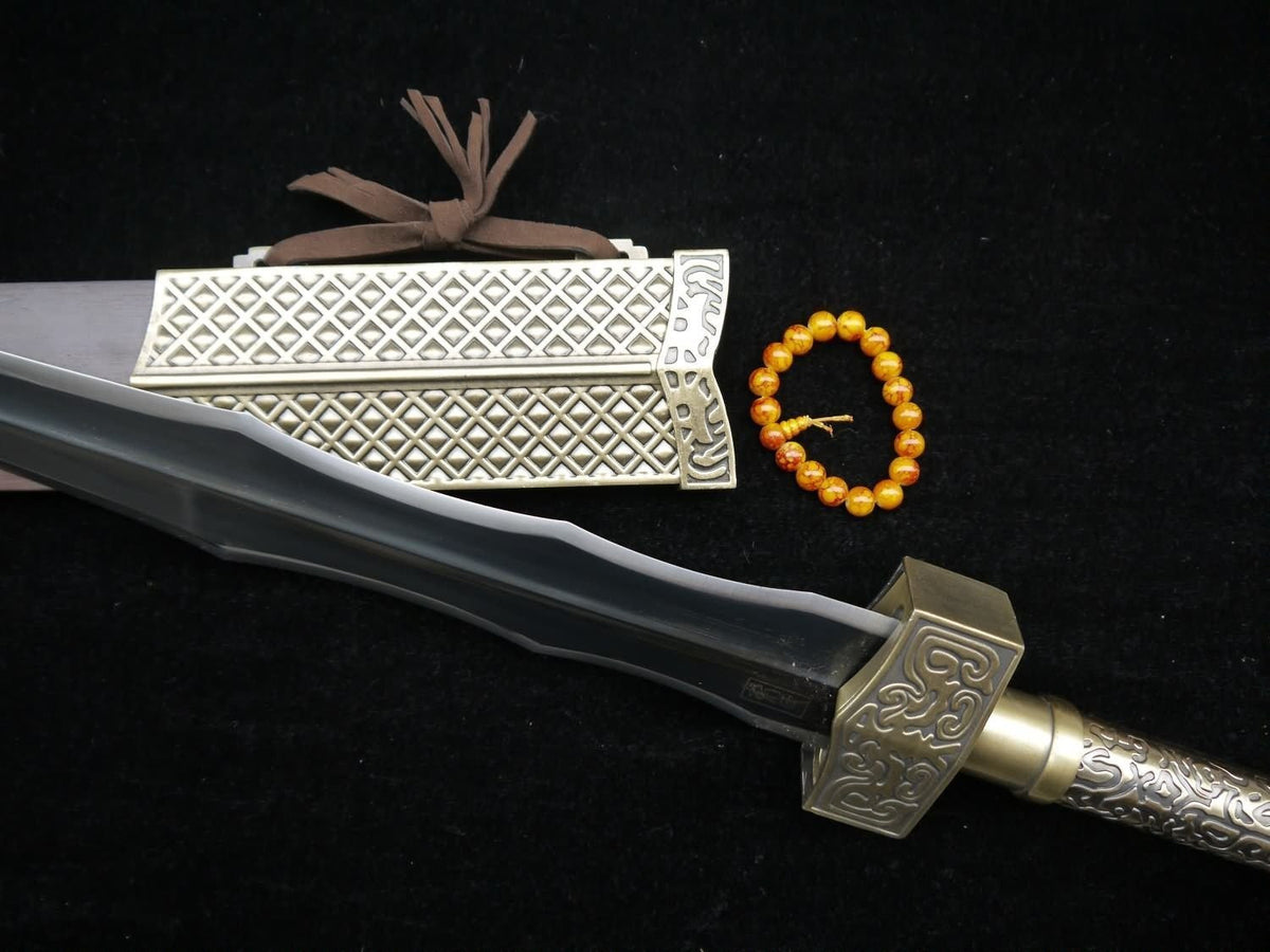 Hua Mulan jian sword,Medium carbon steel black blade,Alloy fittings,Rosewood scabbard,Length 41" - Chinese sword shop