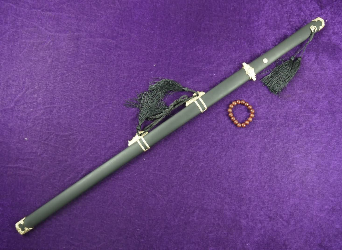 Tang jian/Damascus Steel blade/Black scabbard/Brass fittings/Full Tang - Chinese sword shop