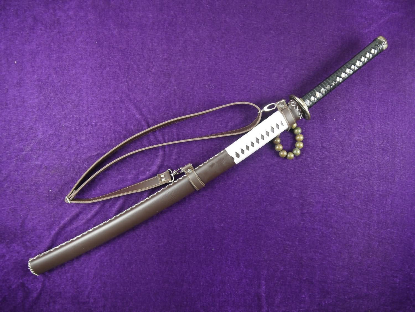 Uchikatana/High carbon steel Golden blade/Leather scabbard/Alloy fittings - Chinese sword shop