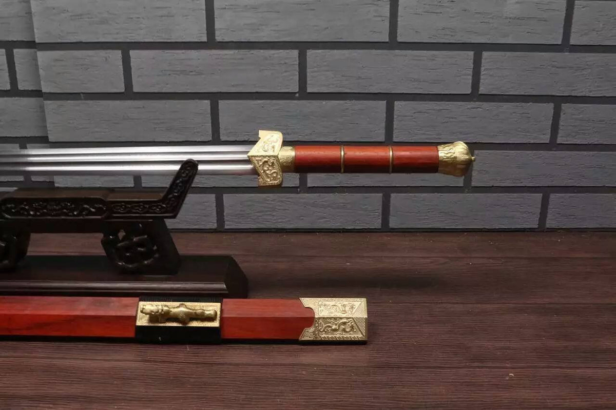Han jian/Damascus steel/Redwood Scabbard/copper/Handmade/Full Tang - Chinese sword shop