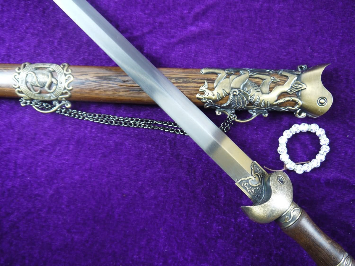 XUANWU Sword sale/Damascus steel blades/Rosewood scabbard/Alloy - Chinese sword shop