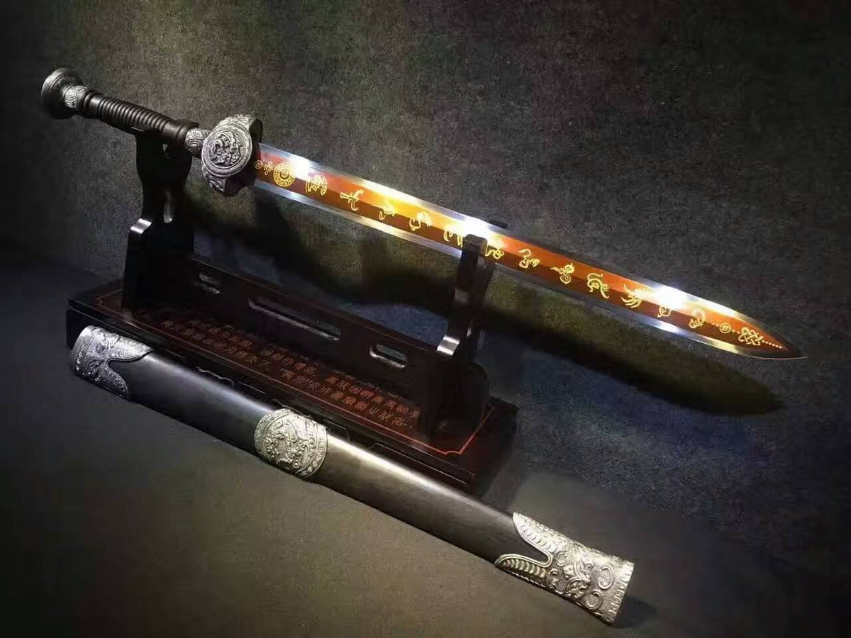 Zodiac sword,High carbon steel blade,Black wood,Alloy fittings - Chinese sword shop
