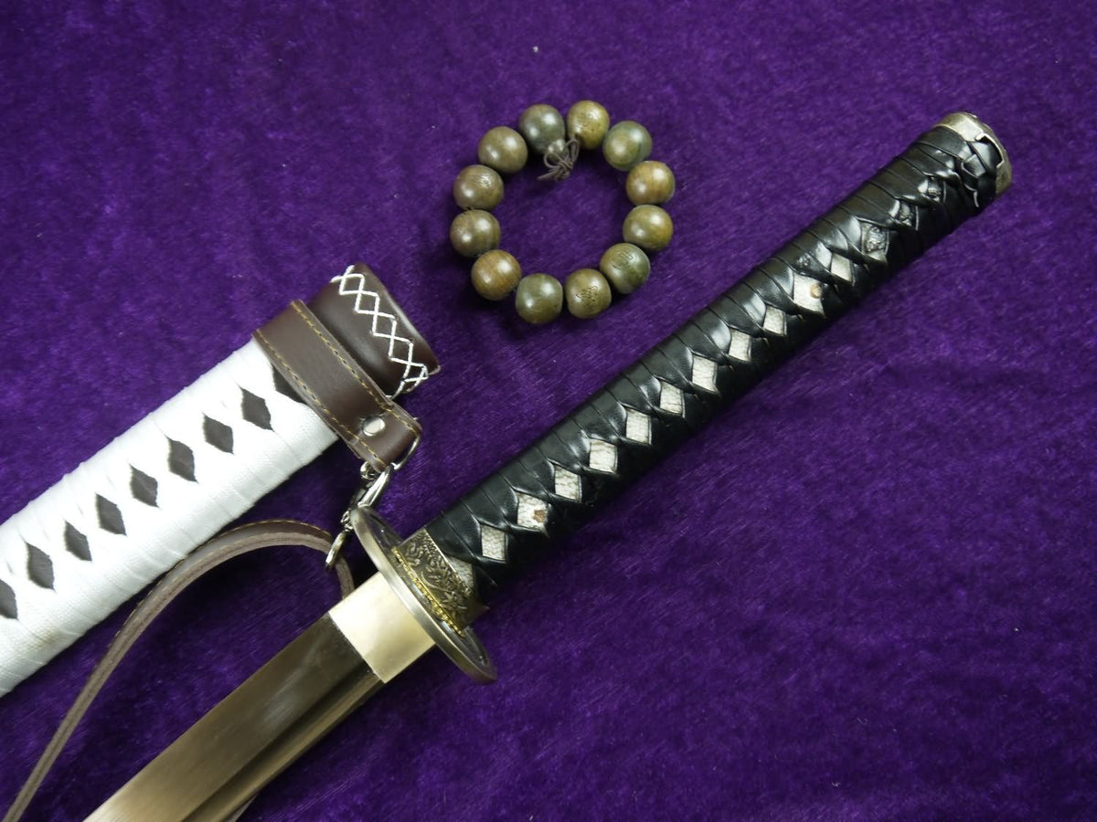 Uchikatana/High carbon steel Golden blade/Leather scabbard/Alloy fittings - Chinese sword shop