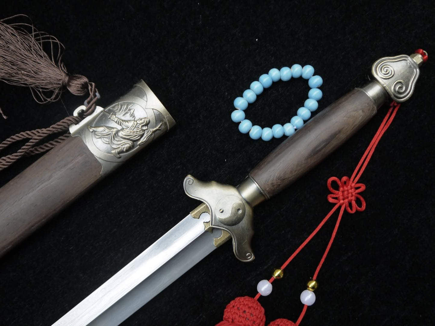 Tai chi Sword/Damascus steel blade/Rosewood scabbard/Alloy fittings - Chinese sword shop