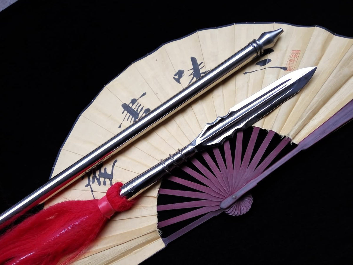 Chinese lance/Tai chi Spear/Overall stainless steel Handmade/Two - Chinese sword shop