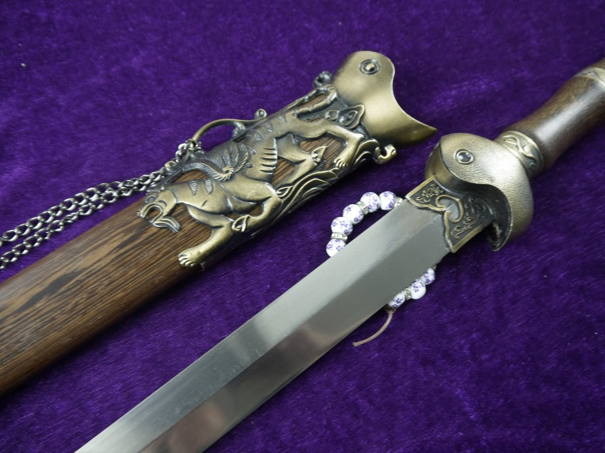 XUANWU Sword sale/Damascus steel blades/Rosewood scabbard/Alloy - Chinese sword shop