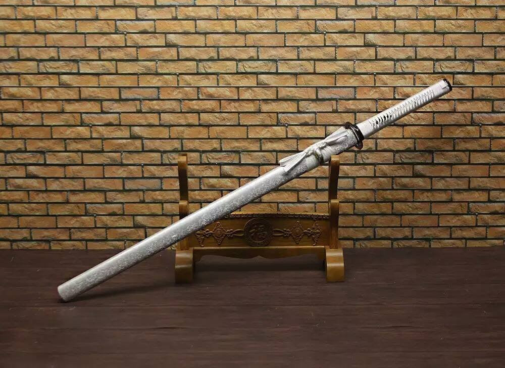 Ninja Sword Katana/Folding pattern steel blade/Solid wood scabbard/Alloy - Chinese sword shop