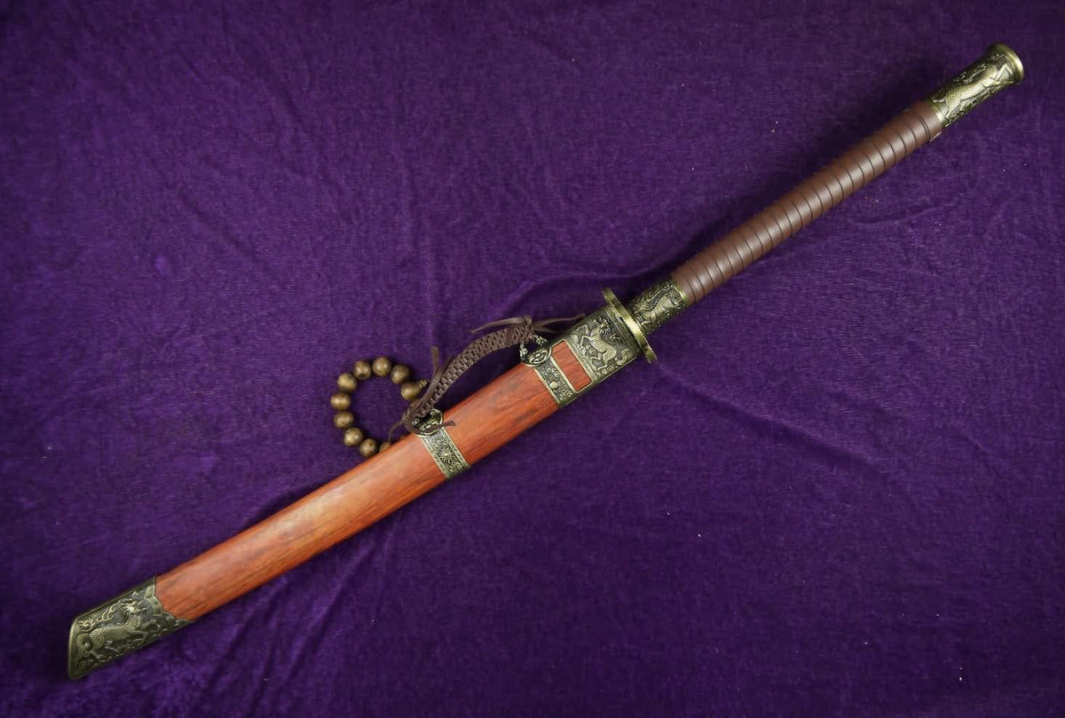 Kangxi sabers,High carbon steel,Alloy fittings,Redwood scabbard - Chinese sword shop