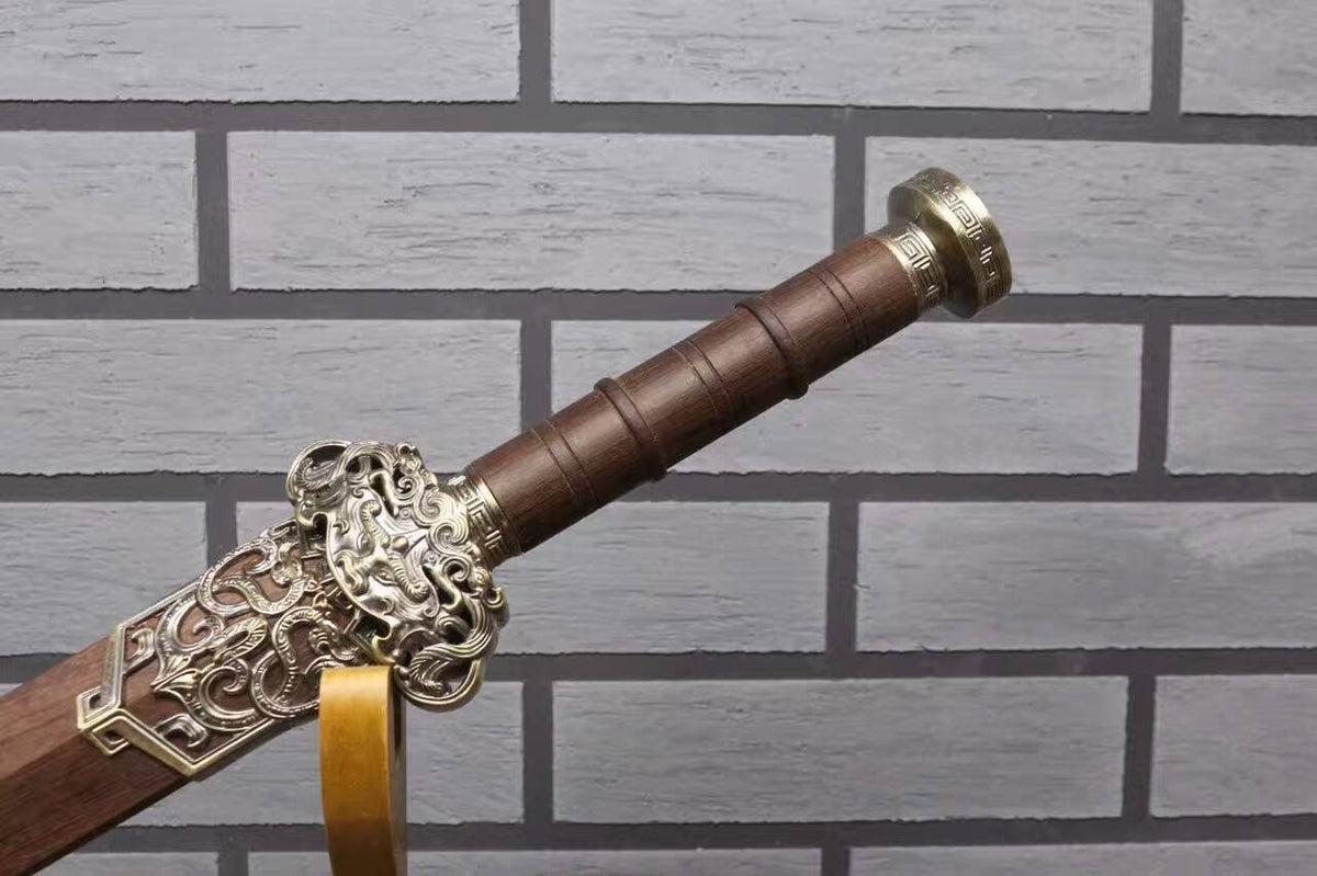 Longquan sword,High carbon steel etch blade,Rosewood scabbard - Chinese sword shop