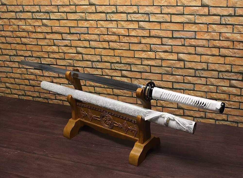 Ninja Sword Katana/Folding pattern steel blade/Solid wood scabbard/Alloy - Chinese sword shop
