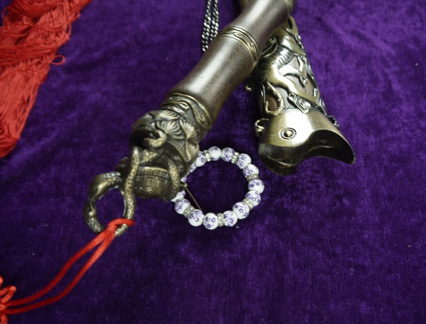 XUANWU Sword sale/Damascus steel blades/Rosewood scabbard/Alloy - Chinese sword shop