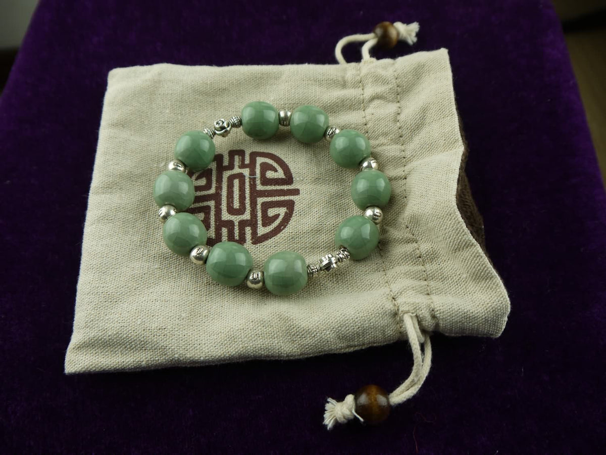 Longquan celadon Ge Kiln/Celadon bracelet/Swarovski no.1122 - Chinese sword shop