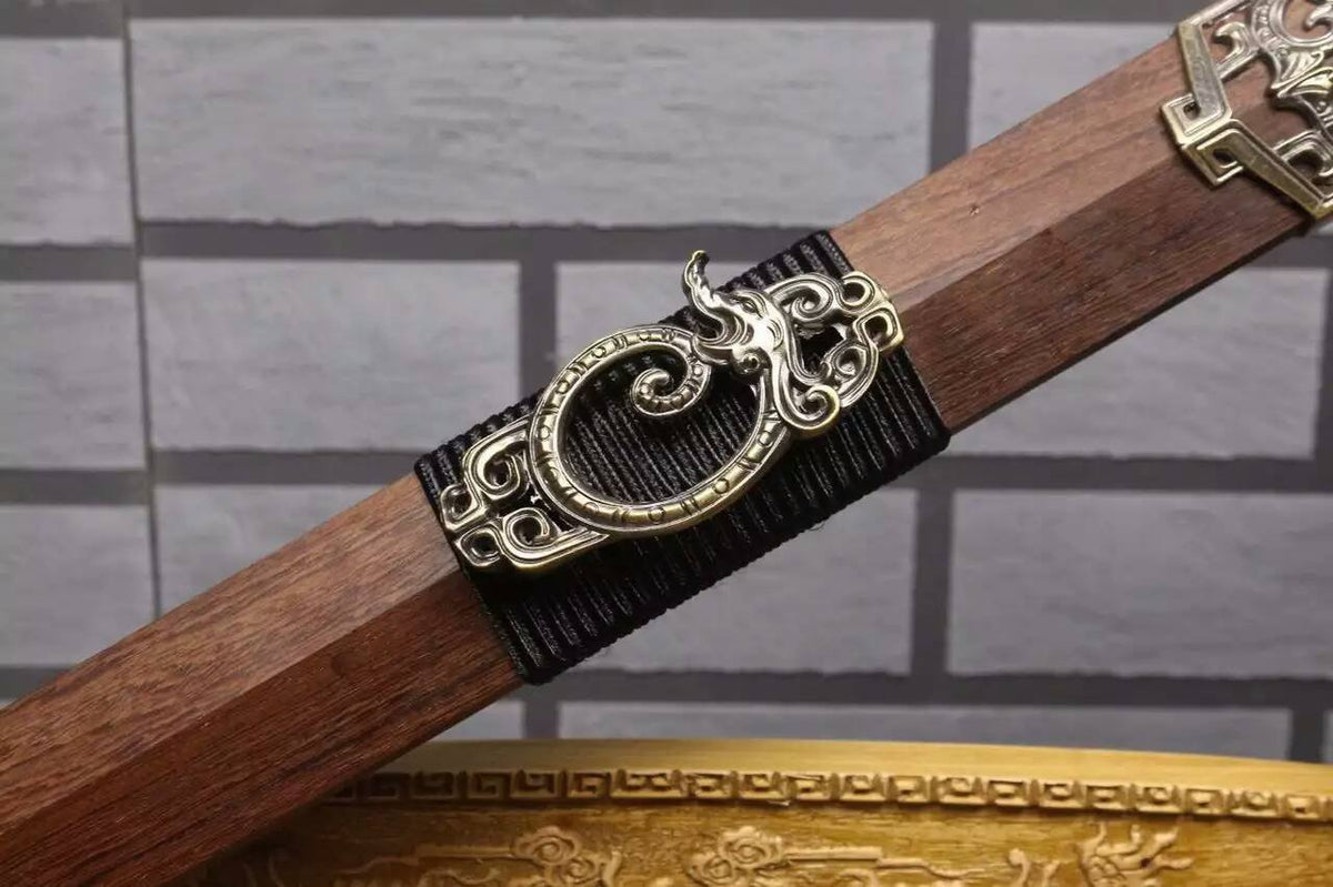 Longquan sword,High carbon steel etch blade,Rosewood scabbard - Chinese sword shop