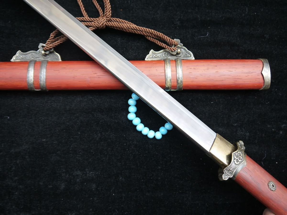 Tang dao/T10 High Carbon Steel/Redwood Scabbard/Brass fittings/Full Tang - Chinese sword shop