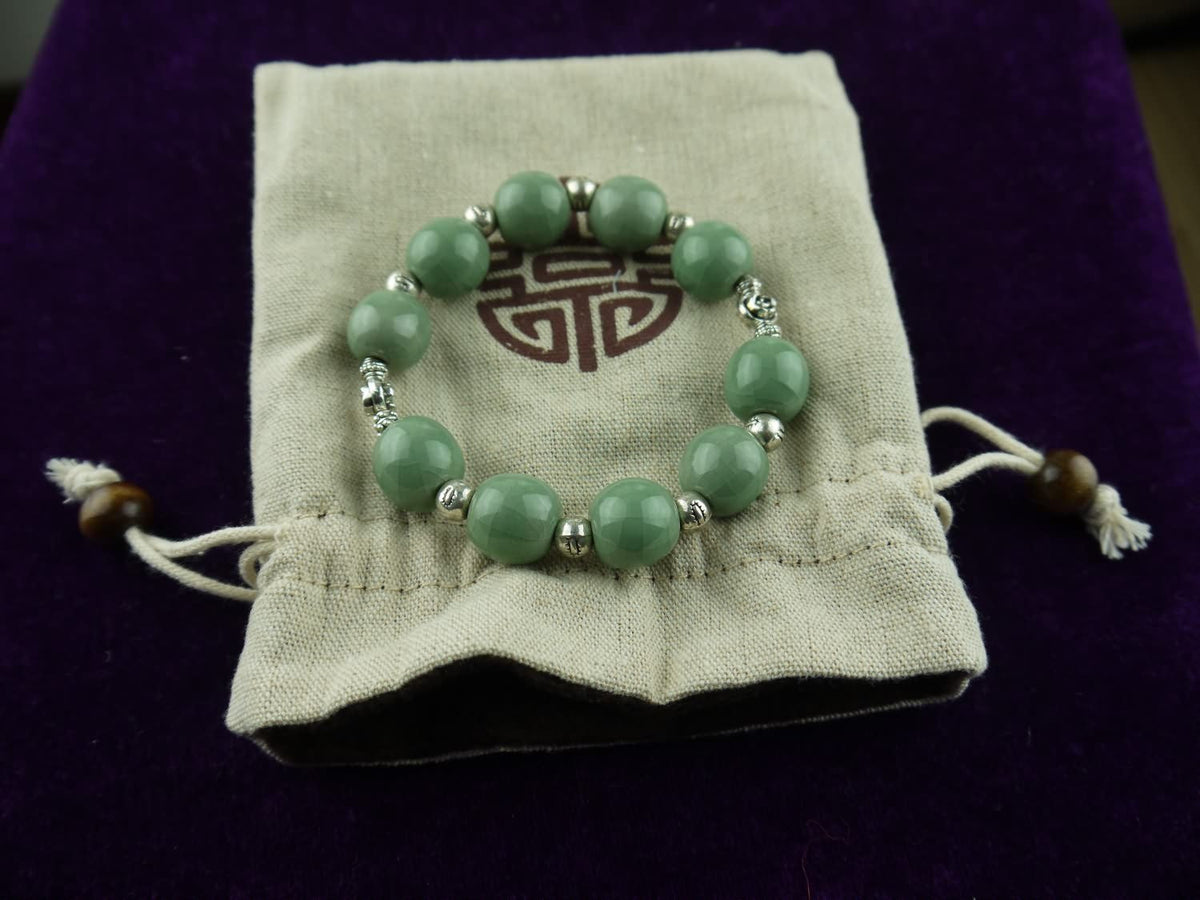 Longquan celadon Ge Kiln/Celadon bracelet/Swarovski no.1122 - Chinese sword shop