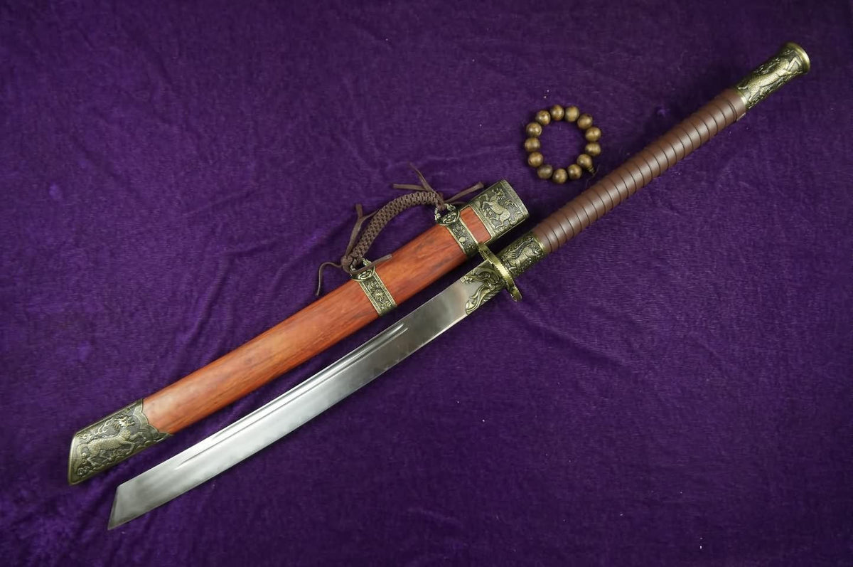 Kangxi sabers,High carbon steel,Alloy fittings,Redwood scabbard - Chinese sword shop