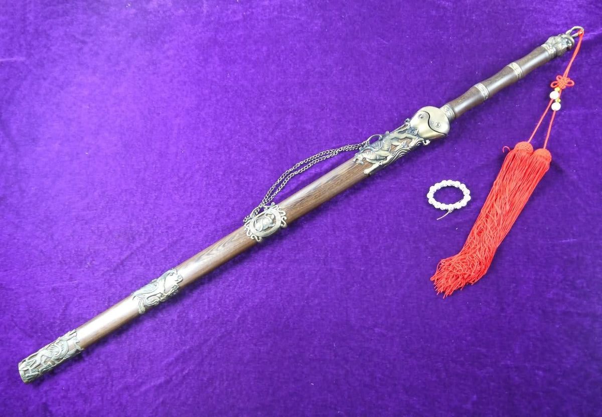 XUANWU Sword sale/Damascus steel blades/Rosewood scabbard/Alloy - Chinese sword shop