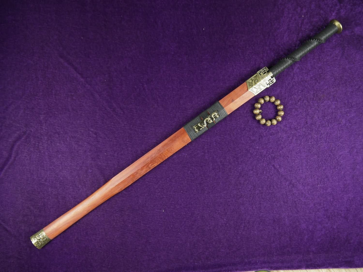 Han swords/Damascus steel red blade/Redwood scabbard/Alloy/Length 39" - Chinese sword shop