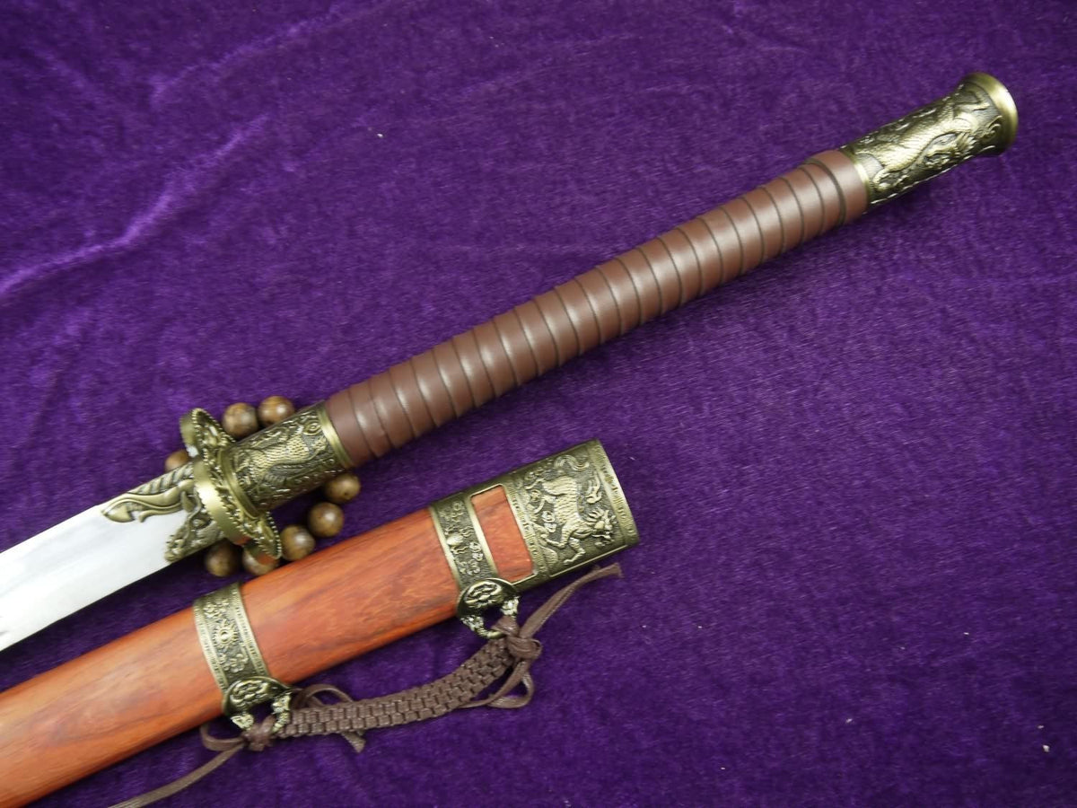 Kangxi sabers,High carbon steel,Alloy fittings,Redwood scabbard - Chinese sword shop