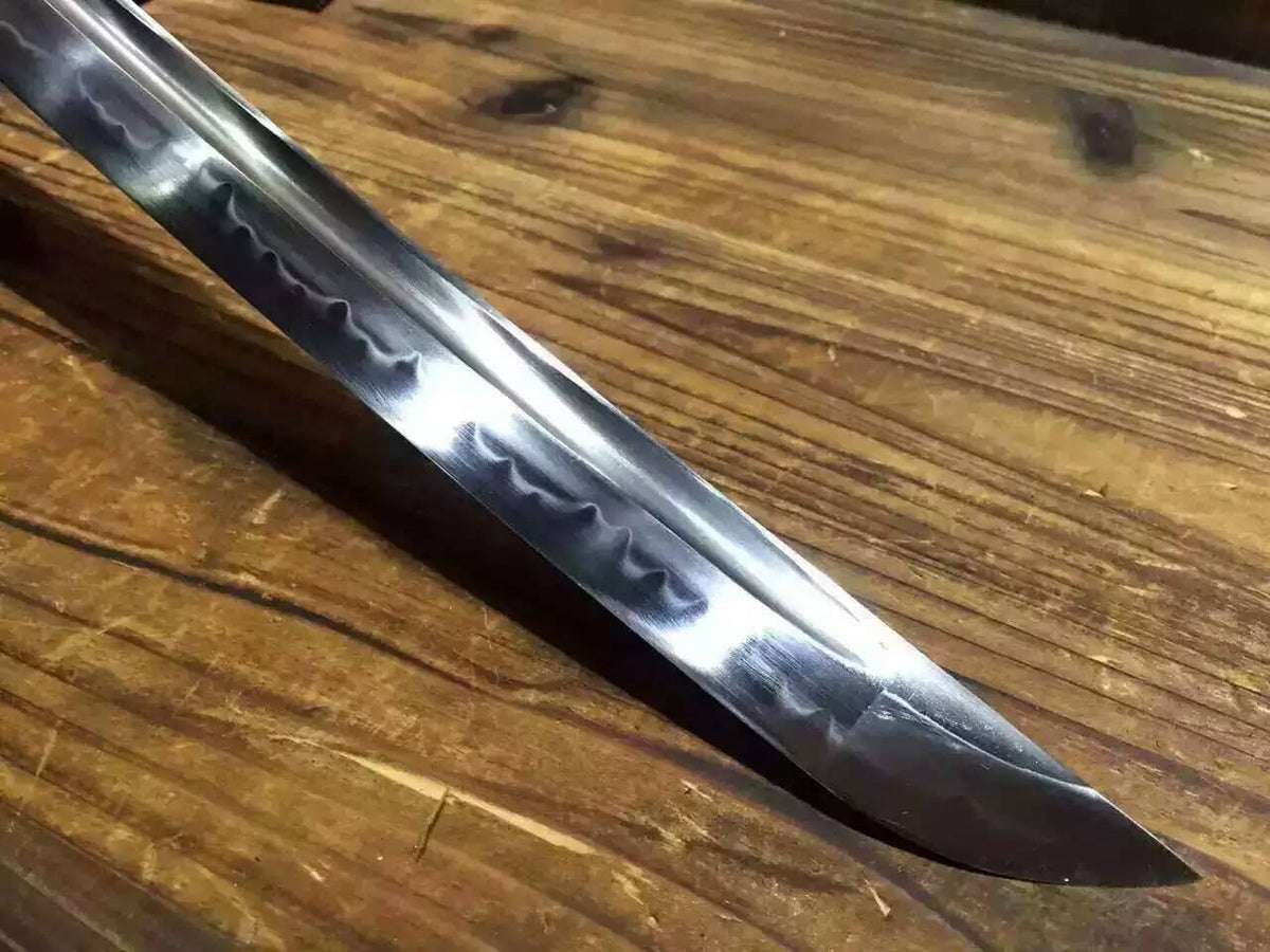 Nihontou Tachi/Katana/High carbon steel/Black wood,Alloy tosogu/Full tang - Chinese sword shop